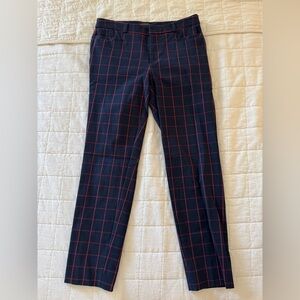 Banana Republic Navy and Red Plaid Pants